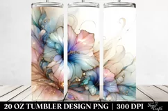 Abstract Shiny Morning Glory Watercolor | 20 oz Tumbler Product Image 2
