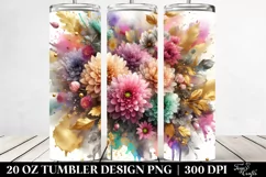 Chrysanthemum Gold Foil Bouquet 20 oz Tumbler Product Image 2