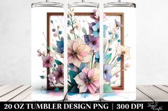 Wooden Stained Delphinium Tumbler | 20 oz Tumbler Product Image 2