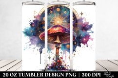 Vibrant Magical Mushroom, Transparent 20 Oz Tumbler Product Image 2