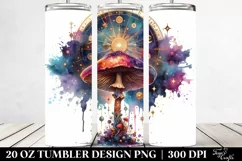 Vibrant Magical Mushroom, Transparent 20 Oz Tumbler Product Image 2