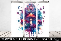 Vibrant Magical Mushroom, Transparent 20 Oz Tumbler Product Image 2