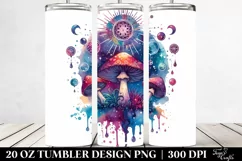 Vibrant Magical Mushroom, Transparent 20 Oz Tumbler Product Image 2