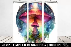 Vibrant Magical Mushroom, Transparent 20 Oz Tumbler Product Image 2