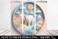Pastel Polar Bear Scene, Sublimation Clipart Product Image 2