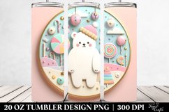 Pastel Polar Bear Scene, Sublimation Clipart Product Image 2