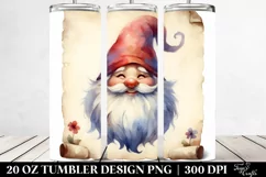 Washed Watercolor Retro Gnome | 20 oz Tumbler Product Image 2