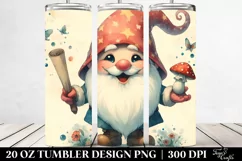 Washed Watercolor Retro Gnome | 20 oz Tumbler Product Image 2