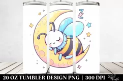 Colorful Bee Sleeping on the Moon 20 Oz Tumbler Product Image 2