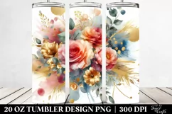 Rose Gold Foil Bouquet 20 oz Tumbler Product Image 2