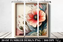 Abstract Iris Poppy, Transparent 20 Oz Tumbler Product Image 2