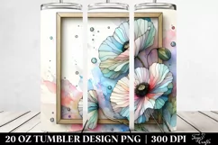 Abstract Iris Poppy, Transparent 20 Oz Tumbler Product Image 2