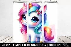 Cute Baby Unicorn Drawing | 20 oz Tumbler Product Image 2
