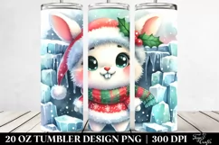 Cute Christmas Rabbit 20 Oz Tumbler, High-Res Product Image 2