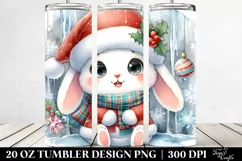 Cute Christmas Rabbit 20 Oz Tumbler, High-Res Product Image 2