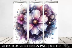 Shiny Cosmos Watercolor Splash | 20 Oz Tumbler Product Image 2
