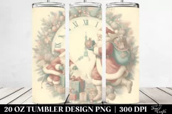 Vintage Christmas Santa Clipart, Transparent 20 Oz Tumbler Product Image 2
