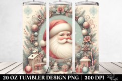 Pastel Christmas Santa 20 Oz Tumbler, Transparent Product Image 2