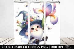 Fancy Gnome with Iris Tumbler | 20 Oz Tumbler Product Image 2