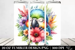 Colorful Sleeping Macaw Tumbler | 20 Oz Tumbler Product Image 2