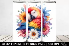 Colorful Sleeping Macaw Tumbler | 20 Oz Tumbler Product Image 2