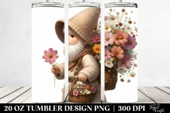 Detailed Gnome with Cosmos Bouquet 20 oz Tumbler Product Image 2