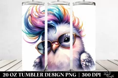 Funny Playing Baby Dove with Cool Haircut, Transparent 20 Oz Product Image 2