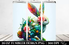 Vibrant Bunny 3D Flowers. 20 oz Tumbler Design Product Image 2