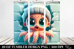 Cute Retro Octopus 20 Oz Tumbler, Transparent Product Image 2