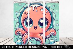 Cute Retro Octopus 20 Oz Tumbler, Transparent Product Image 2