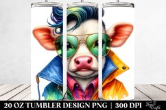 Cute Baby Cow with Cool Haircut | 20 Oz Tumbler Product Image 2