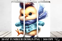 Cute Baby Chicken with Raincoat 20 Oz Tumbler Product Image 2