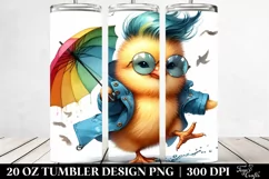 Cute Baby Chicken with Raincoat 20 Oz Tumbler Product Image 2