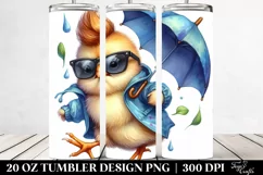 Cute Baby Chicken with Raincoat 20 Oz Tumbler Product Image 2