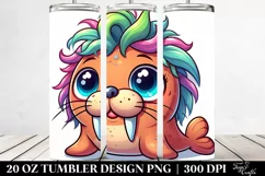 Crazy Baby Walrus Cartoon 20 oz Tumbler Product Image 2