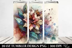 Pastel Stained Rhododendron, Transparent 20 Oz Tumbler Product Image 2