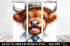 Sun Hat Cow Portrait | 20 Oz Tumbler Product Image 2