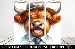 Sun Hat Cow Portrait | 20 Oz Tumbler Product Image 2