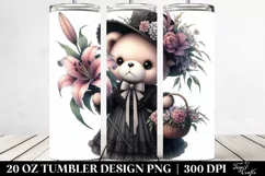 Gothic Baby Bear with Flowers 20 Oz Tumbler Product Image 2