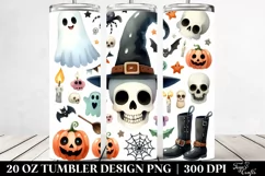 Funny Halloween Clipart Skull | 20 oz Tumbler Product Image 2