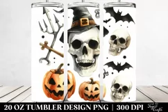 Funny Halloween Clipart Skull | 20 oz Tumbler Product Image 2
