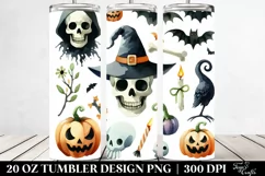Funny Halloween Clipart Skull | 20 oz Tumbler Product Image 2