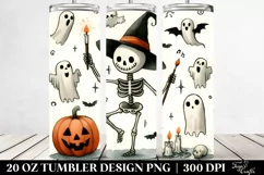 Simple Funny Halloween Skeleton 20 Oz Tumbler Product Image 2