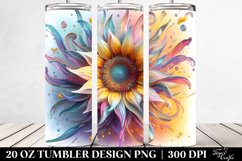 Abstract Vibrant Sunflower Tumbler Design Product Image 2