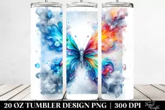Vibrant Butterfly with Ice Body | 20 Oz Tumbler Product Image 2
