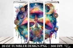 Vibrant Magical Mushroom, Transparent 20 Oz Tumbler Product Image 2