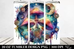 Vibrant Magical Mushroom, Transparent 20 Oz Tumbler Product Image 2