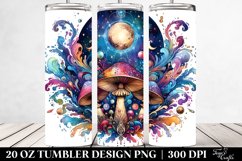 Vibrant Magical Mushroom, Transparent 20 Oz Tumbler Product Image 2