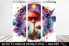 Vibrant Magical Mushroom, Transparent 20 Oz Tumbler Product Image 2