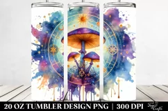 Vibrant Magical Mushroom, Transparent 20 Oz Tumbler Product Image 2